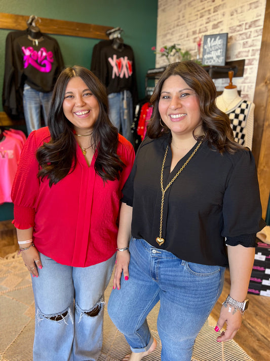 Basic VNeck 3/4 Length Sleeve Top