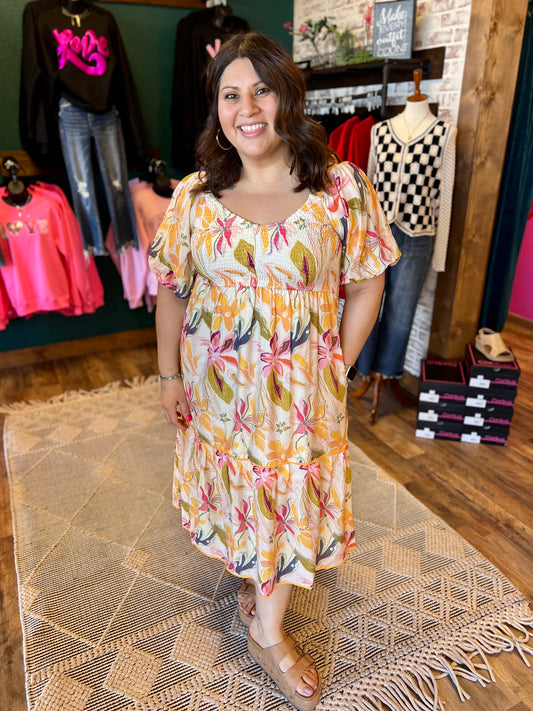 Honey Floral Midi Dress