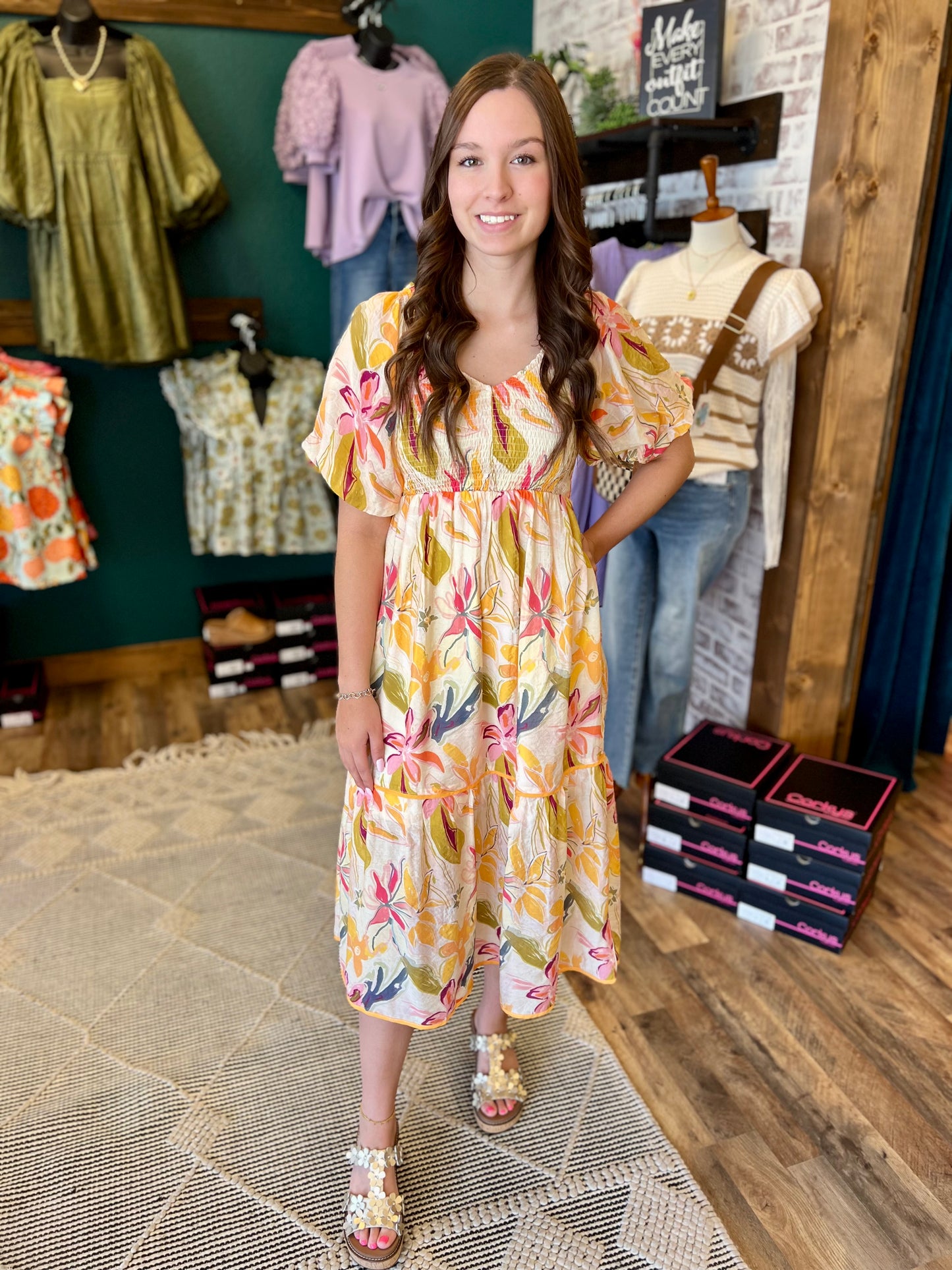 Yellow Floral Tropics Maxi