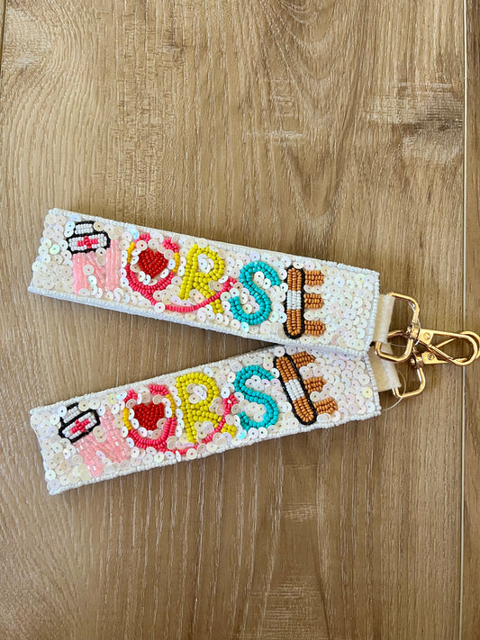 Nurse Beaded Keychain
