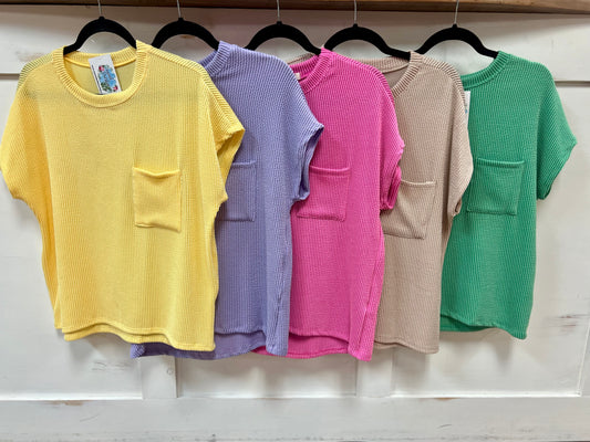 Ribbed Pocket Top