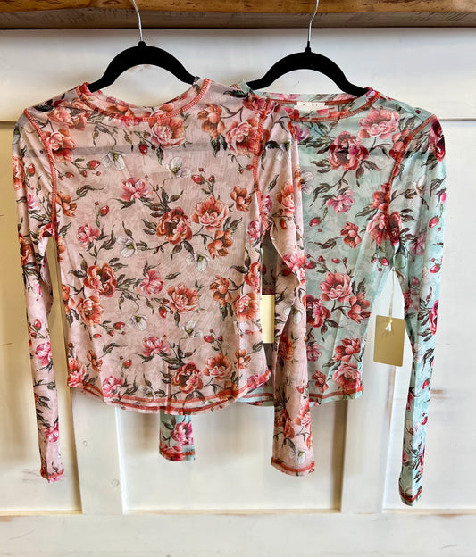 Floral Mesh Top