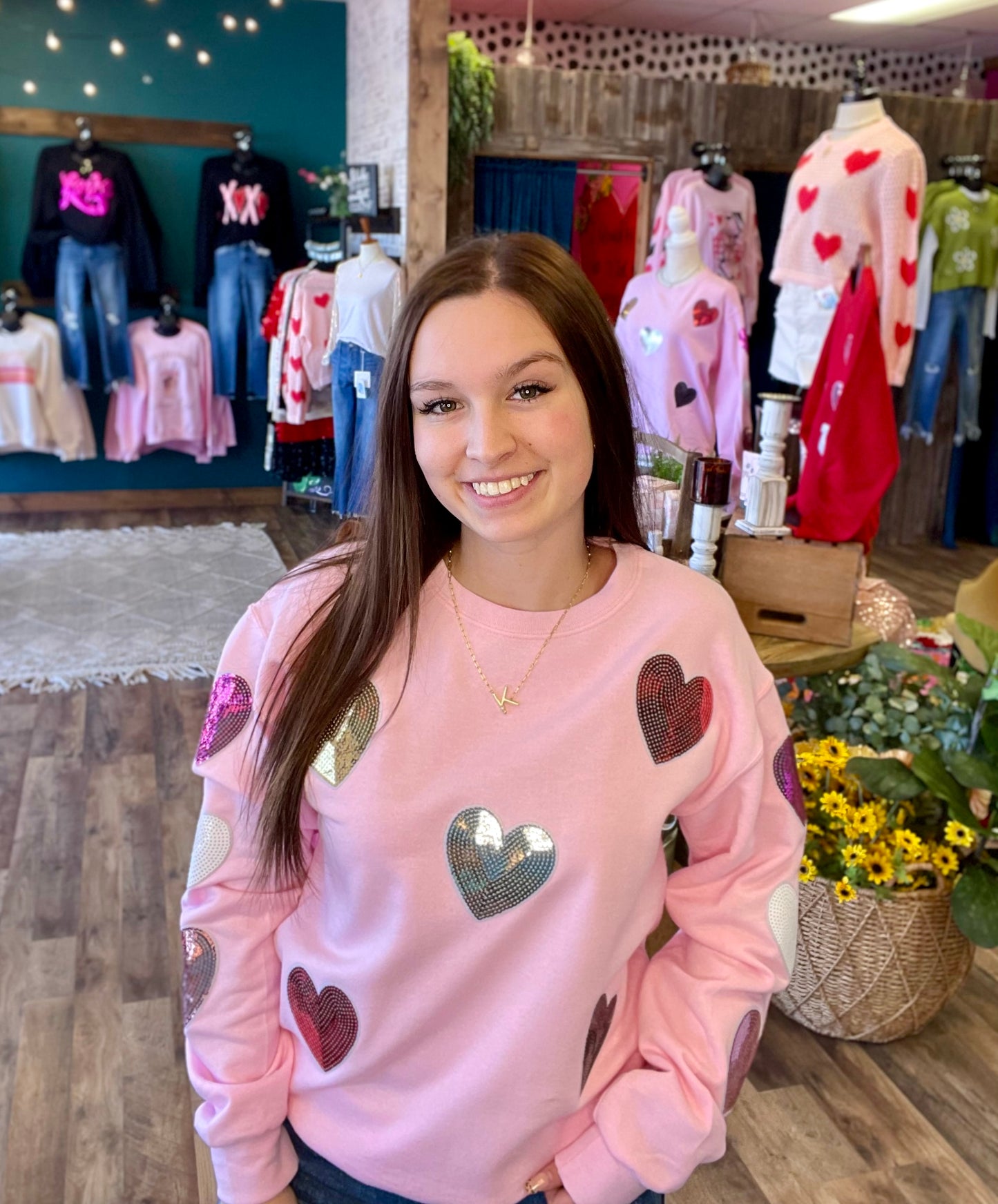 Baby Pink Heart Crew