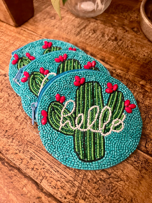 Hello Cactus Coin Purse