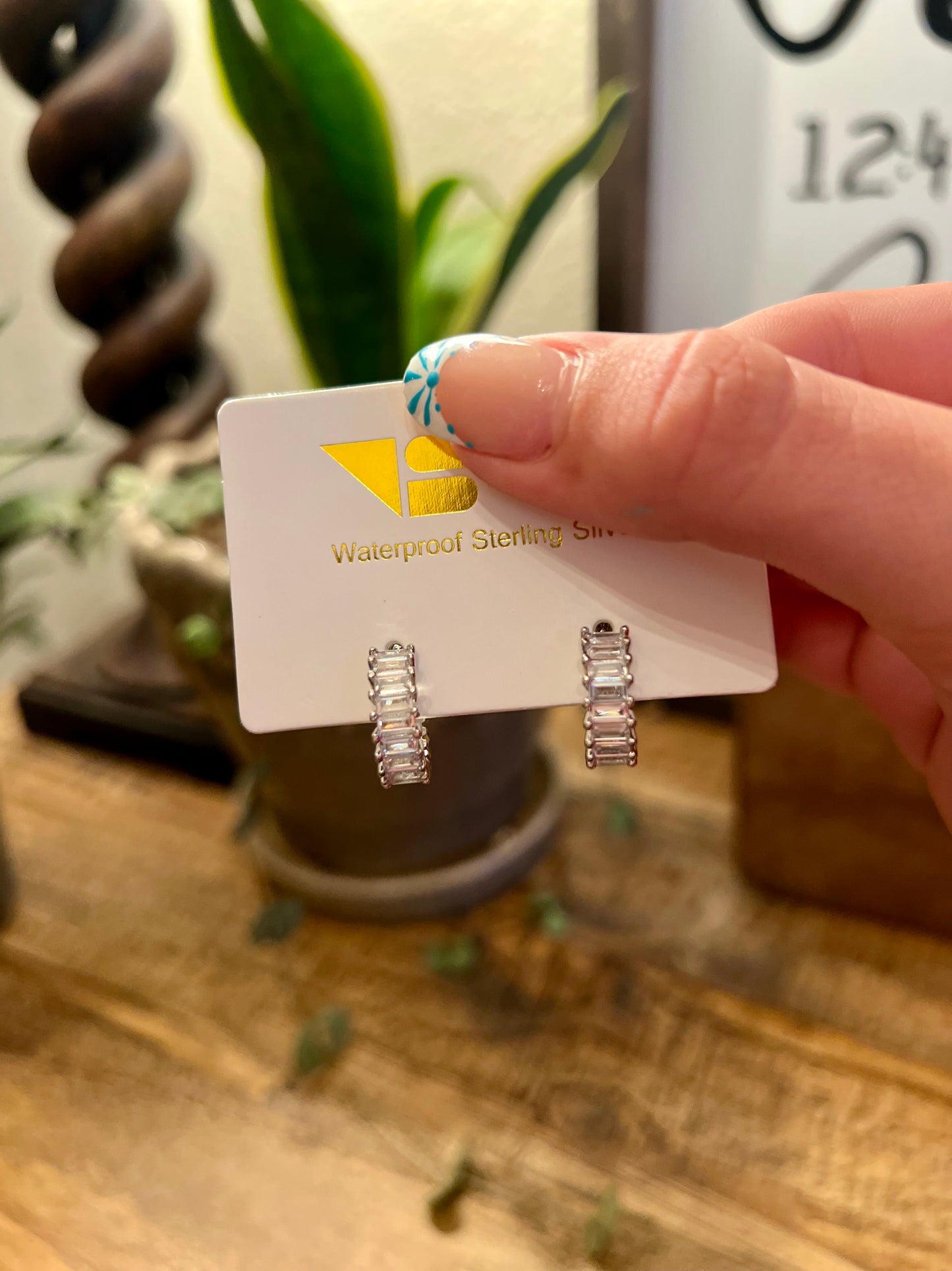 Waterproof Hoop Silver Plated Earrings