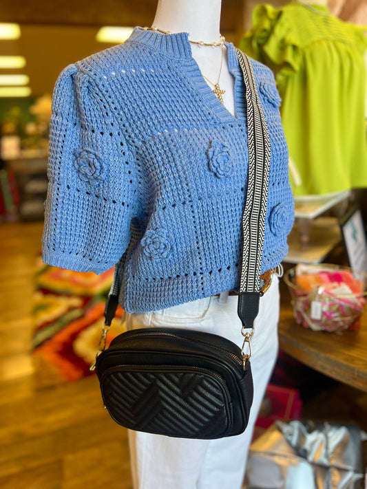 Black Chevron Cross Body