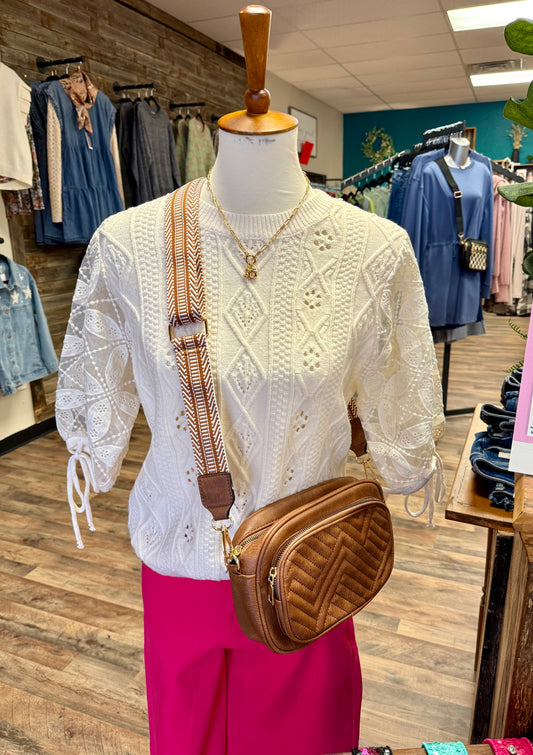 Camel Chevron Cross Body