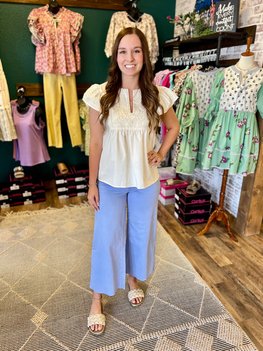 Ivory Embroidered Top