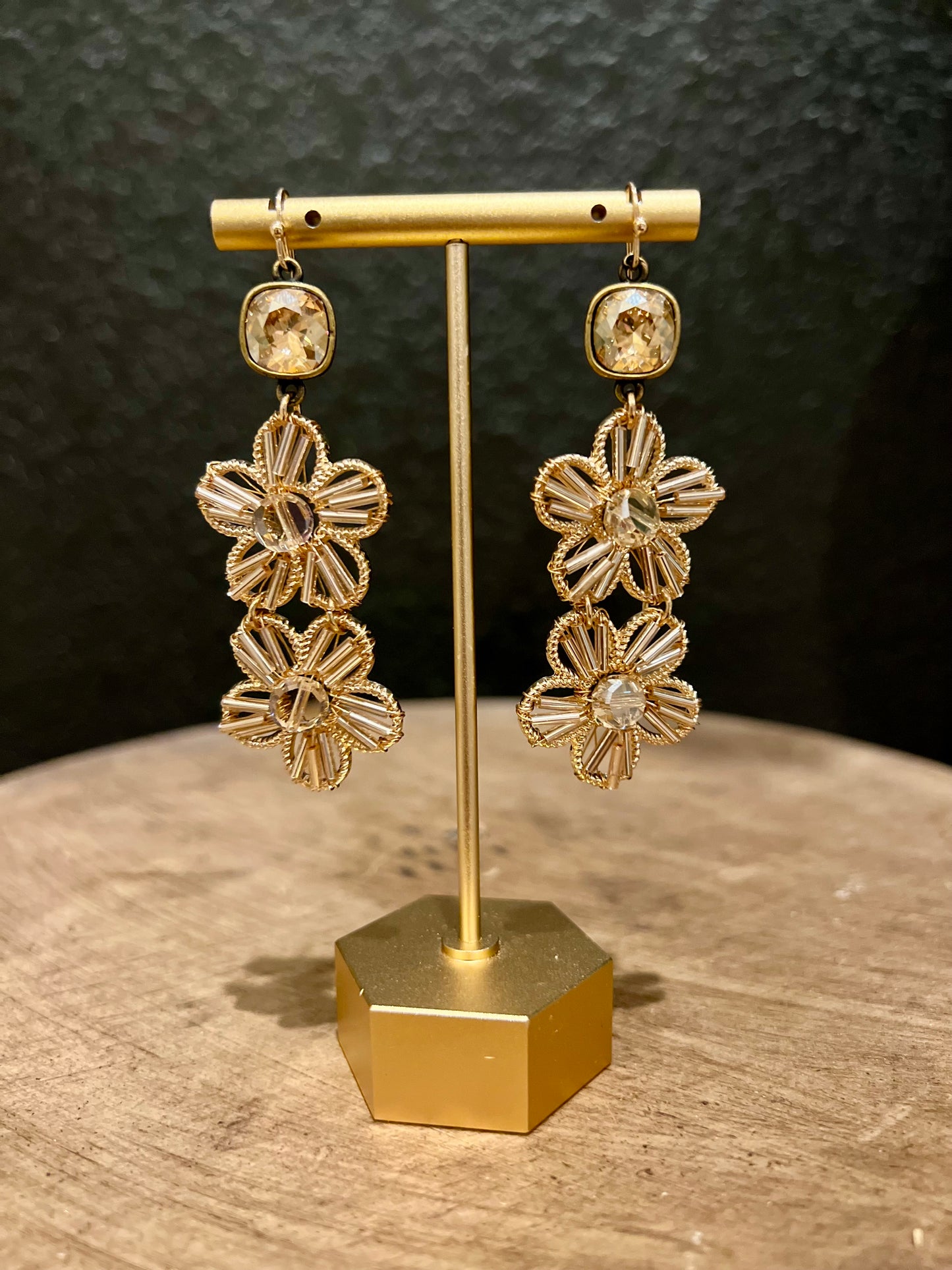 Bronze Double Daisy Earring