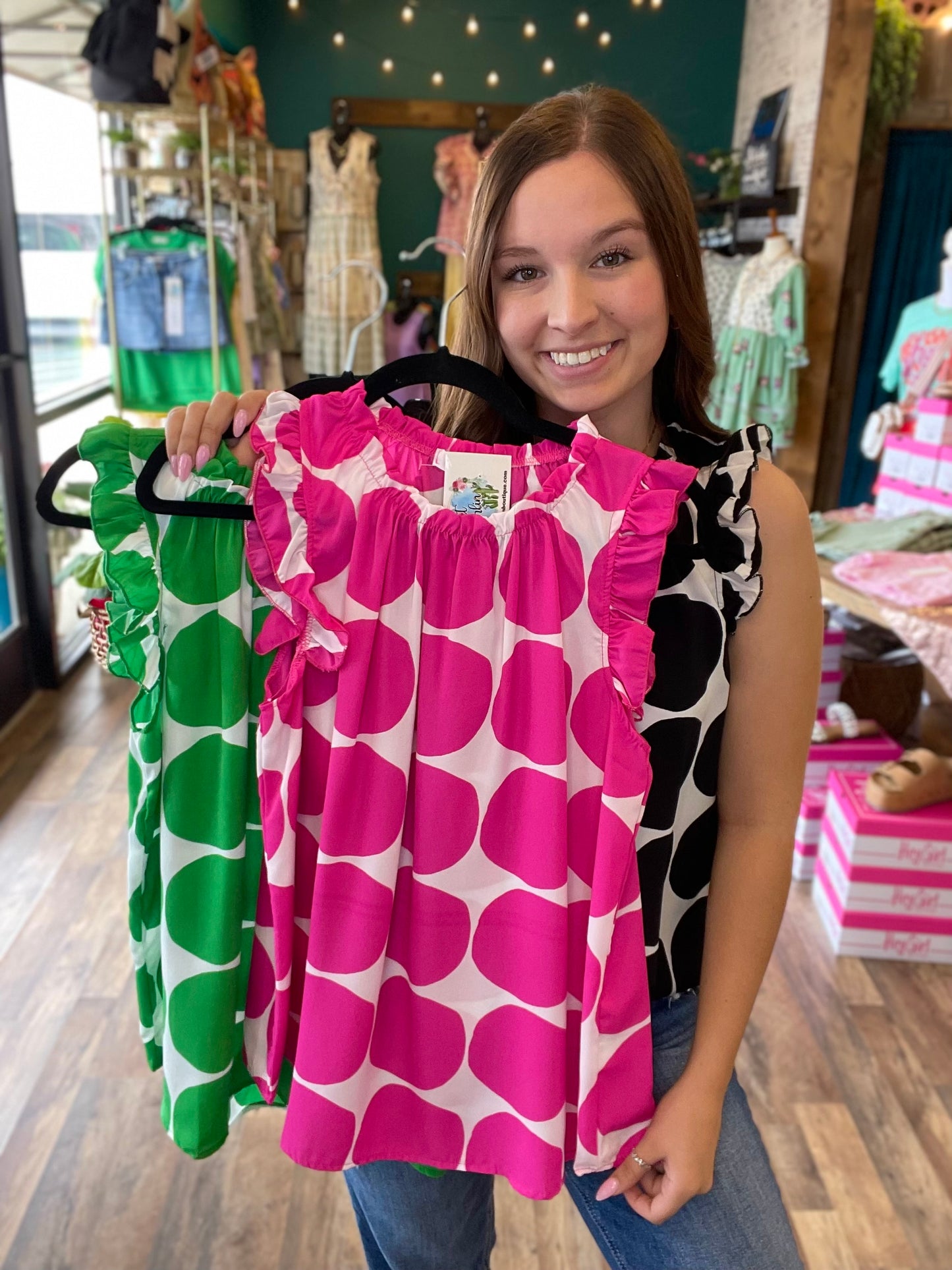 Polka Dot Sleeveless Top