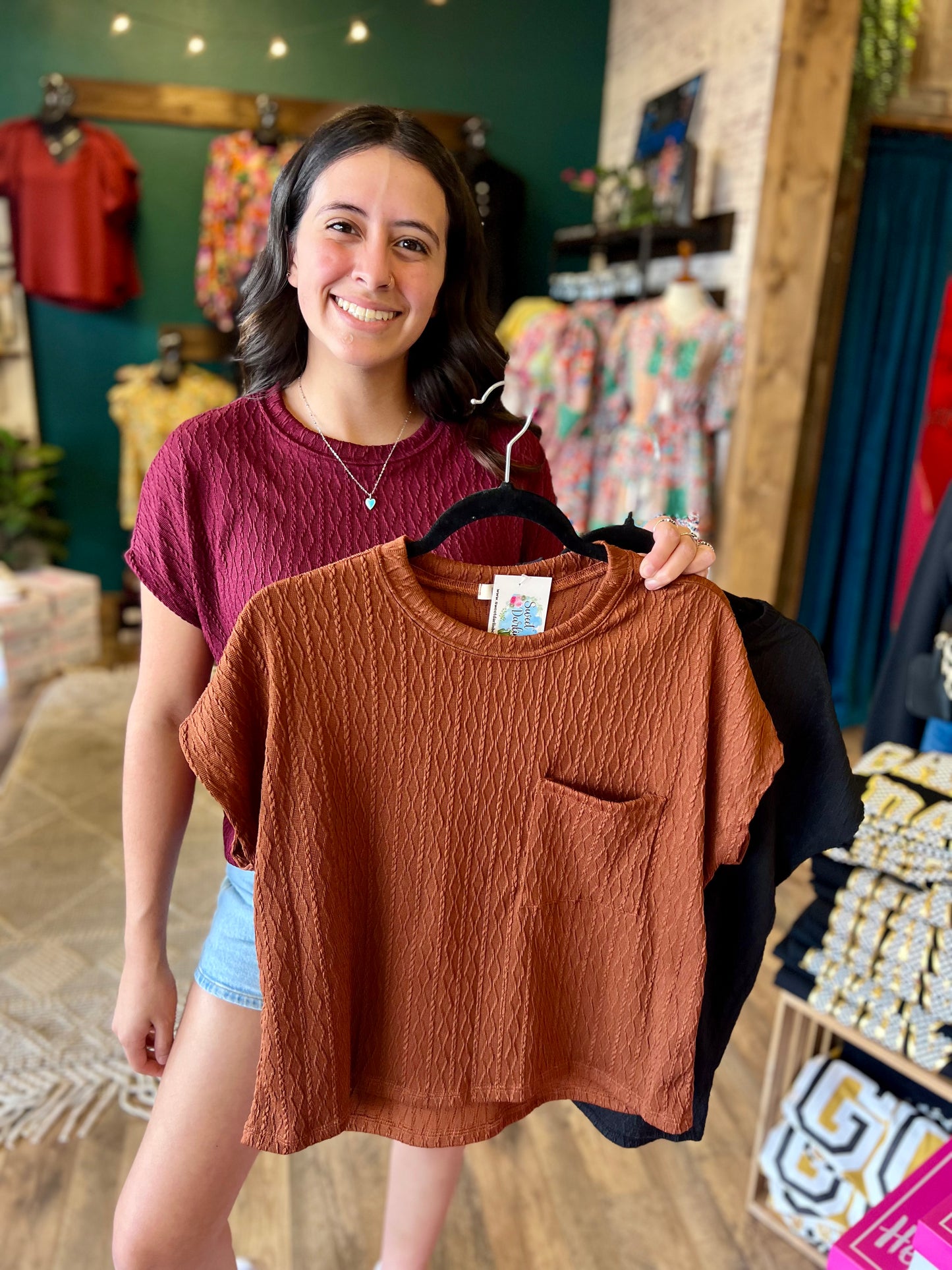 Braided Top w/ Pocket