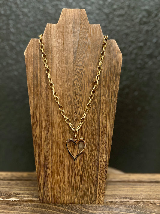 Large Open Heart Necklace