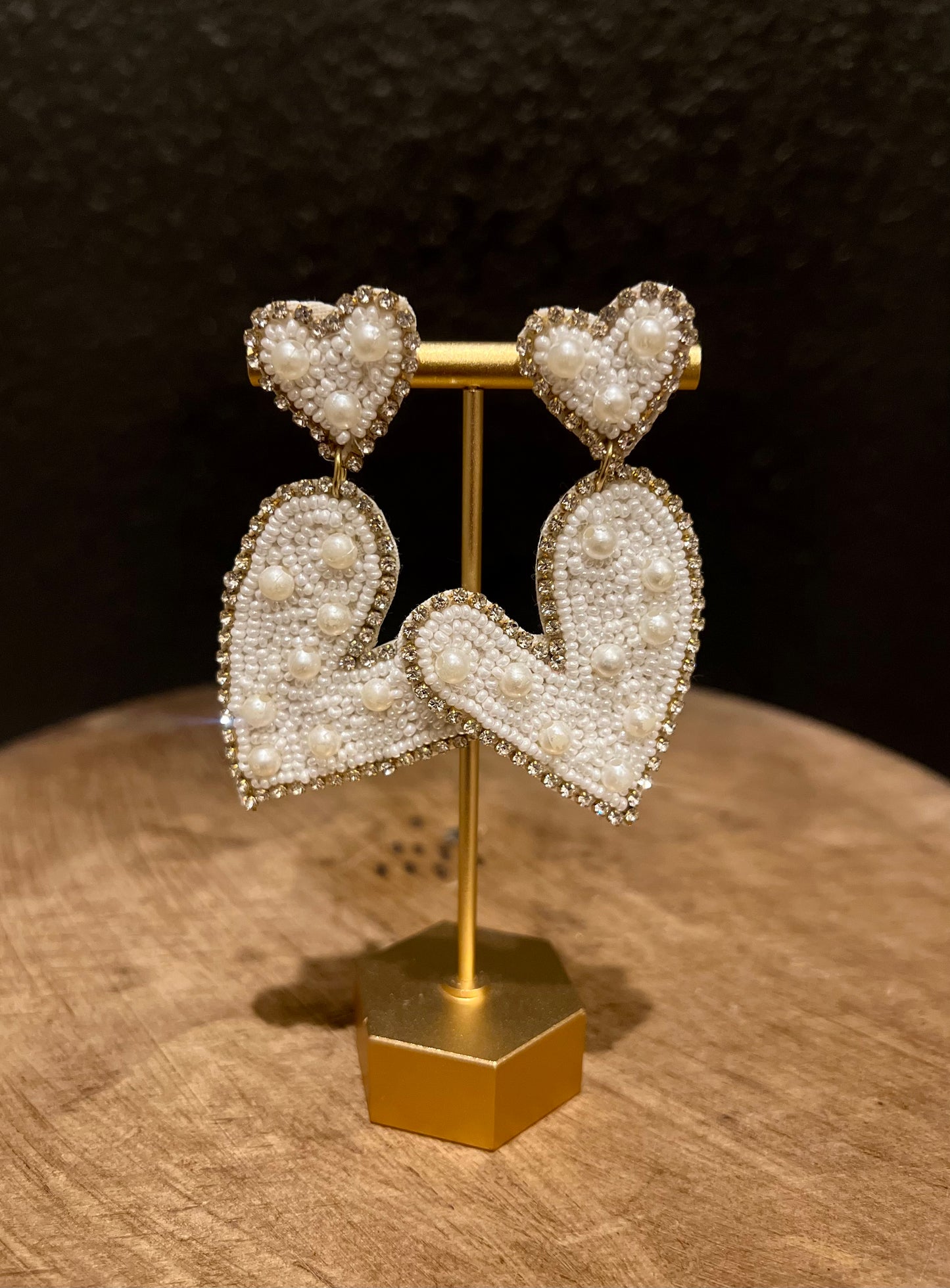 Pearl Beaded Heart Earring