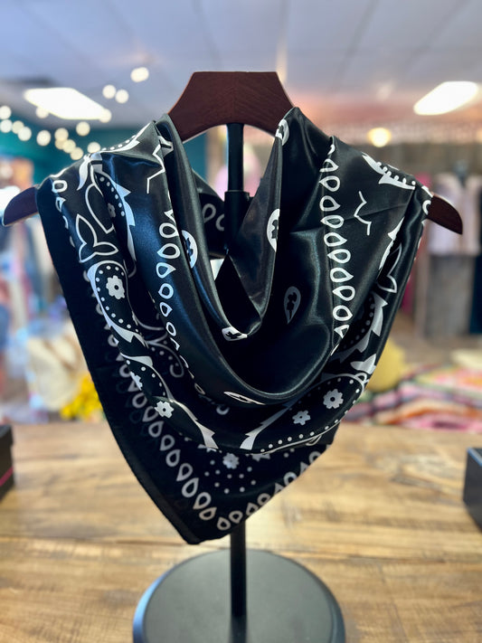 Black Paisley Wild Rag