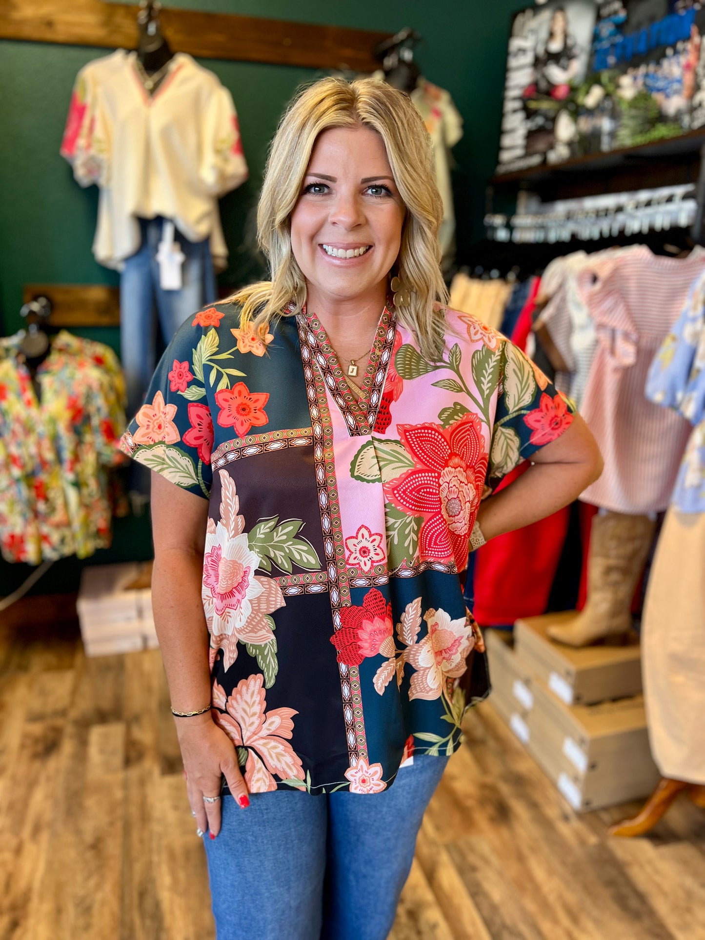 Patchwork Floral Top