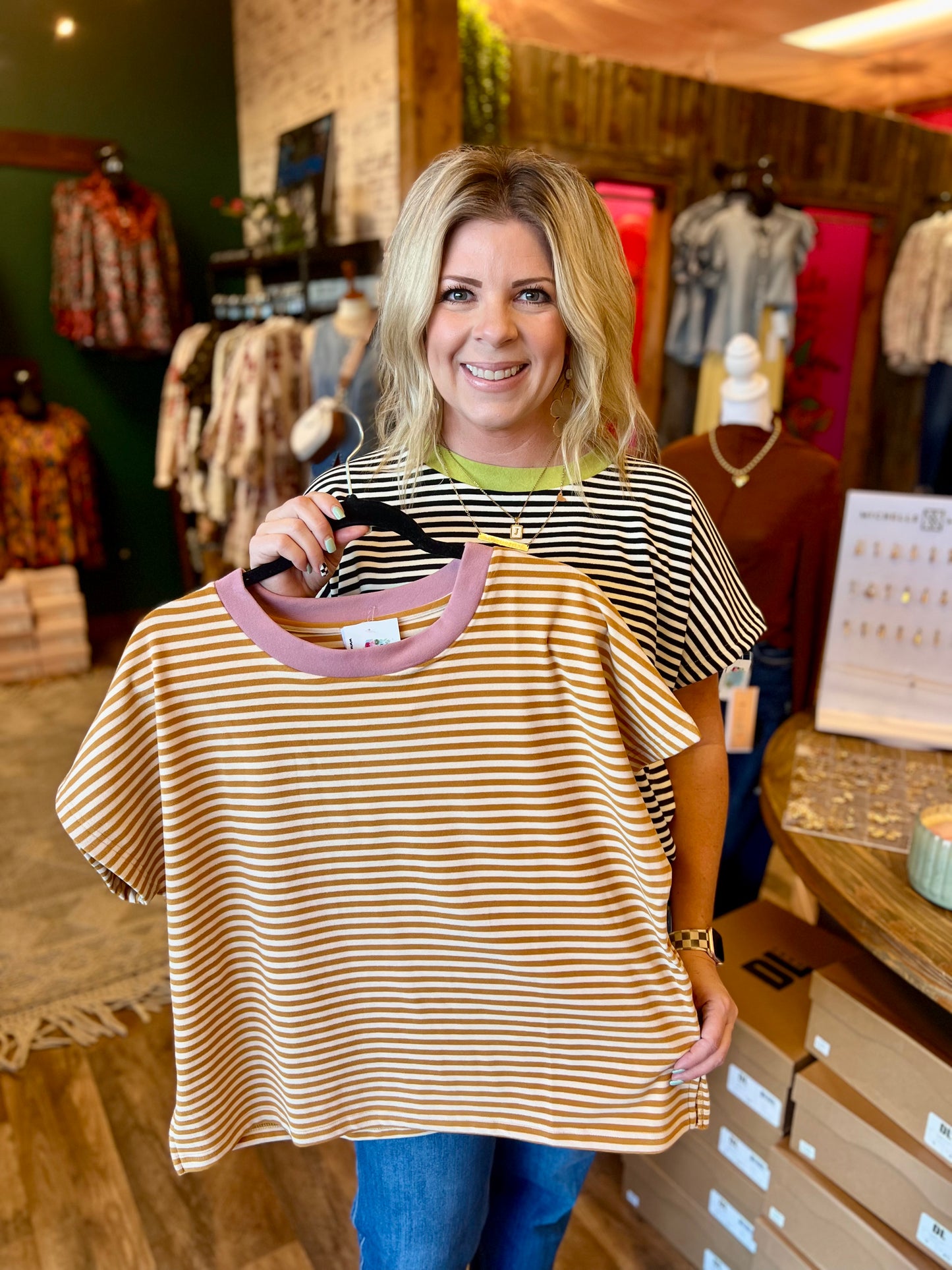 Soft Striped Dolman Top