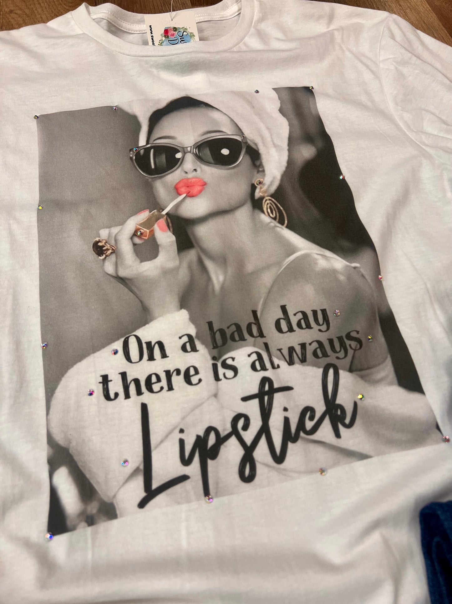 Embellished Lipstick Tee