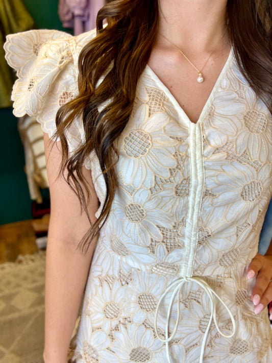 Ivory Daisy Lace Dress