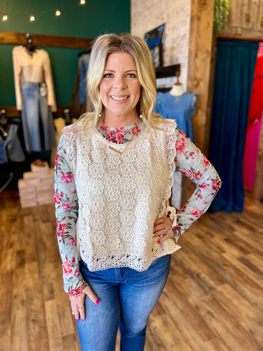 Crochet Sleeveless Top w/ Side Tie