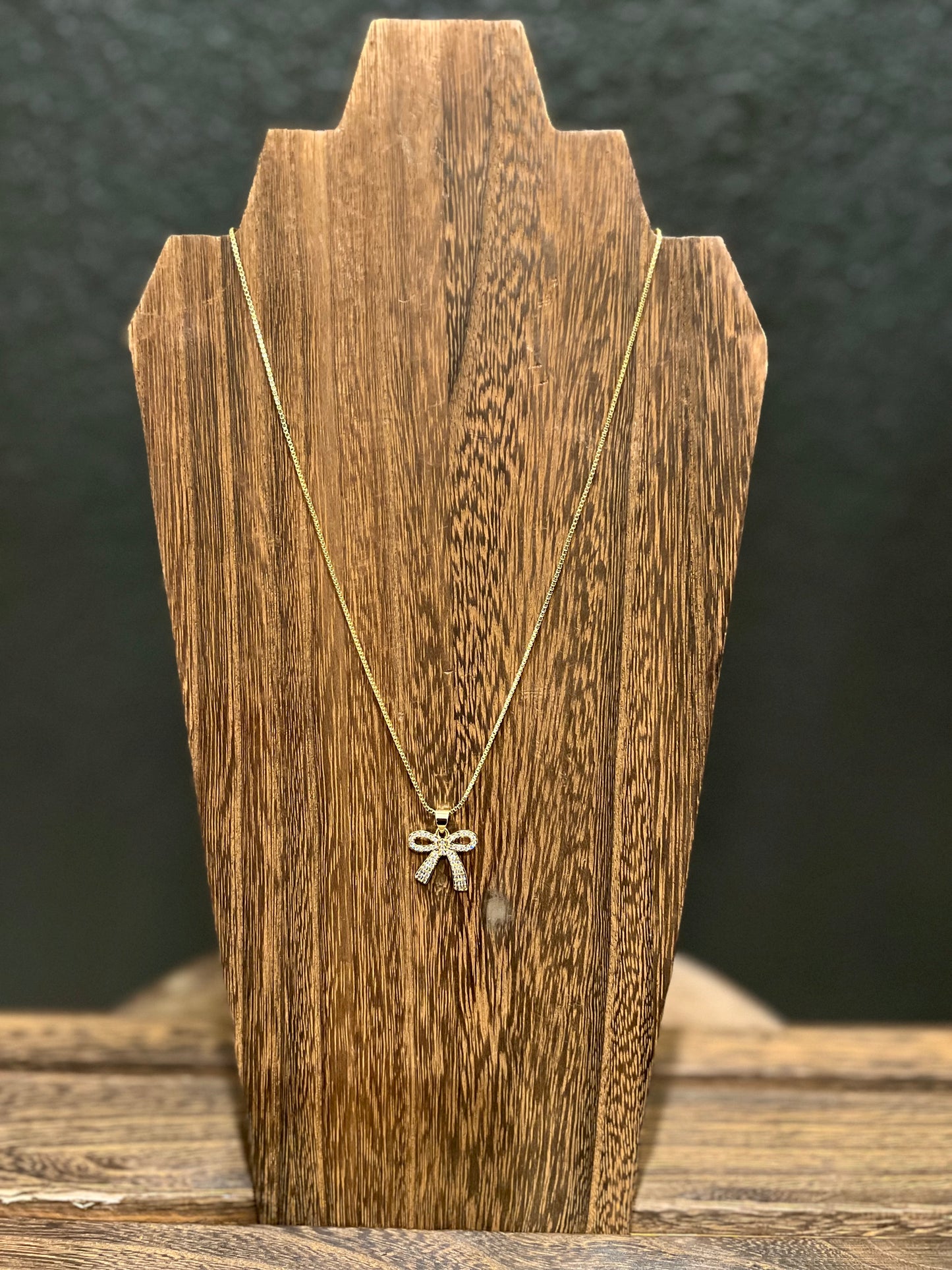 Diamond Bow Necklace