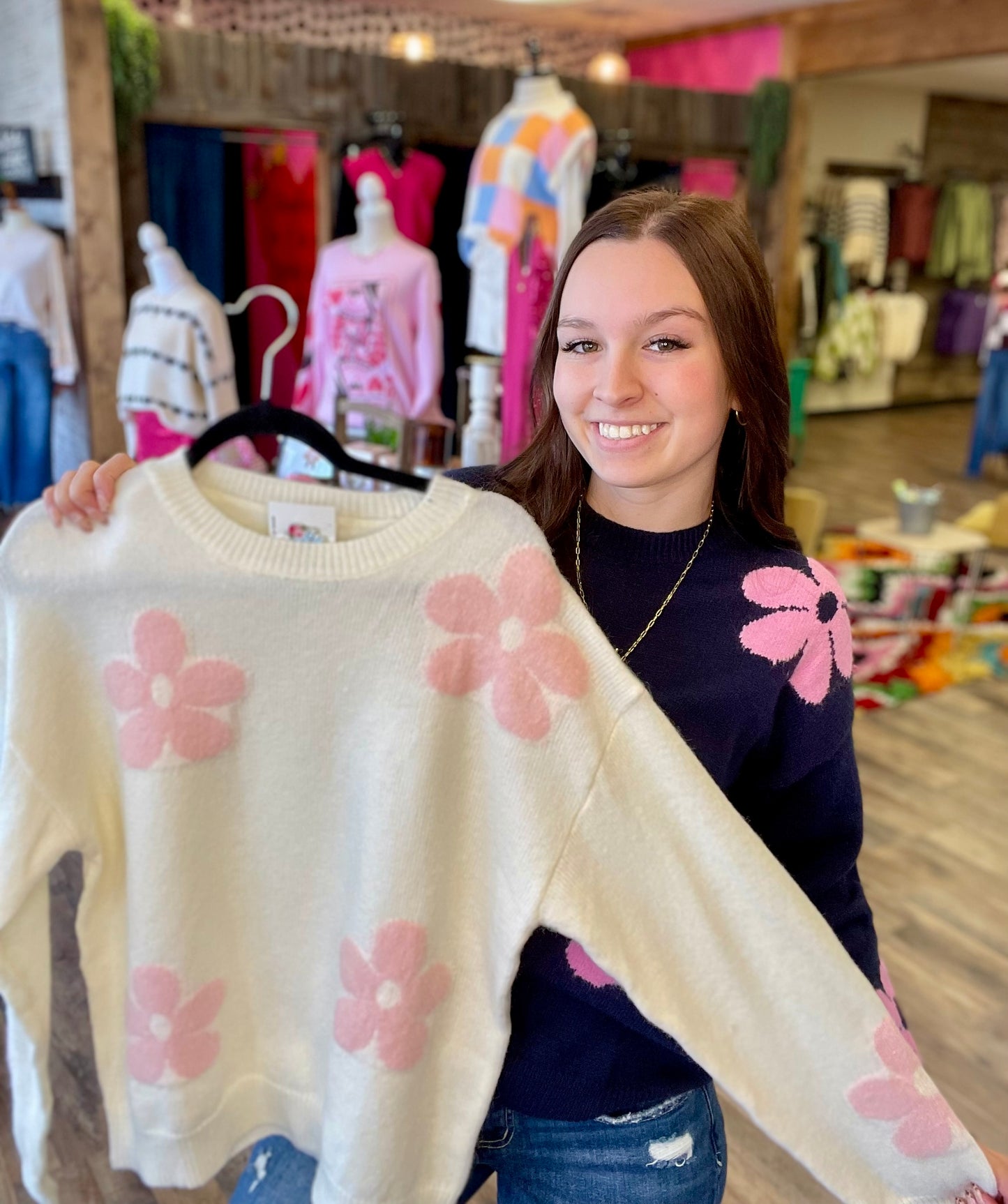 Puff Floral Sweater