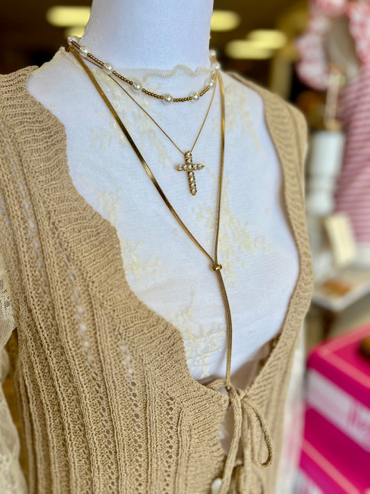 Snake Chain Lariat Necklace