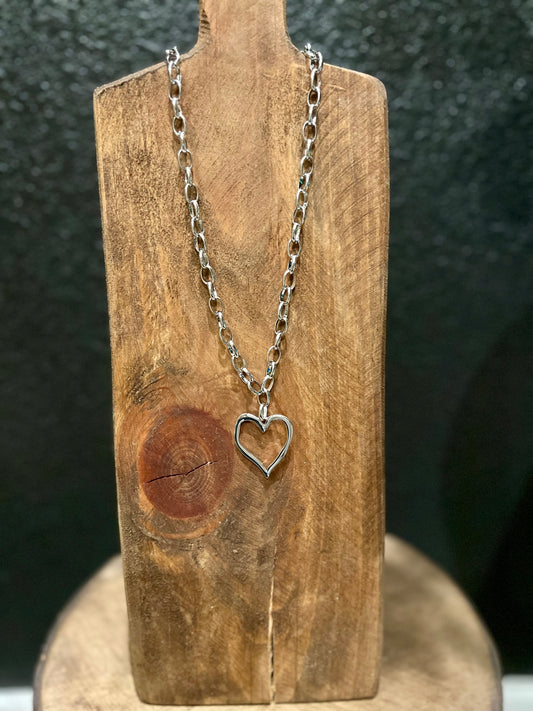 Large Open Heart Necklace