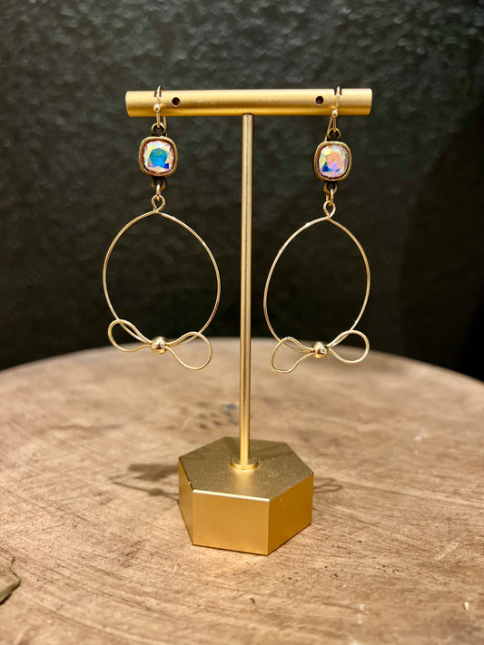 Gold Mini Bow Hoop Earring