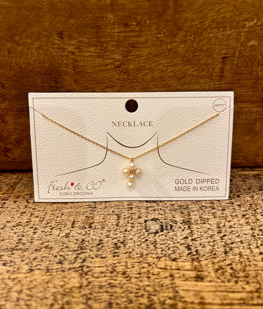 Pearl Cross Necklace