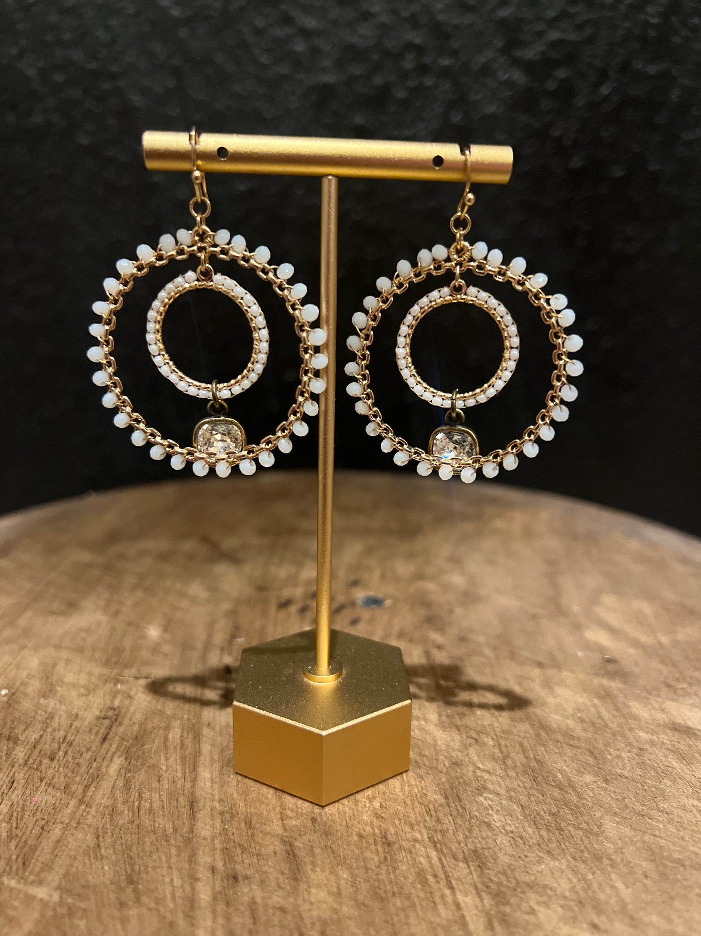 Beaded Double Hoop Earring