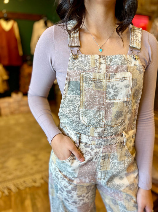 Vintage Boho Twill Denim Overall