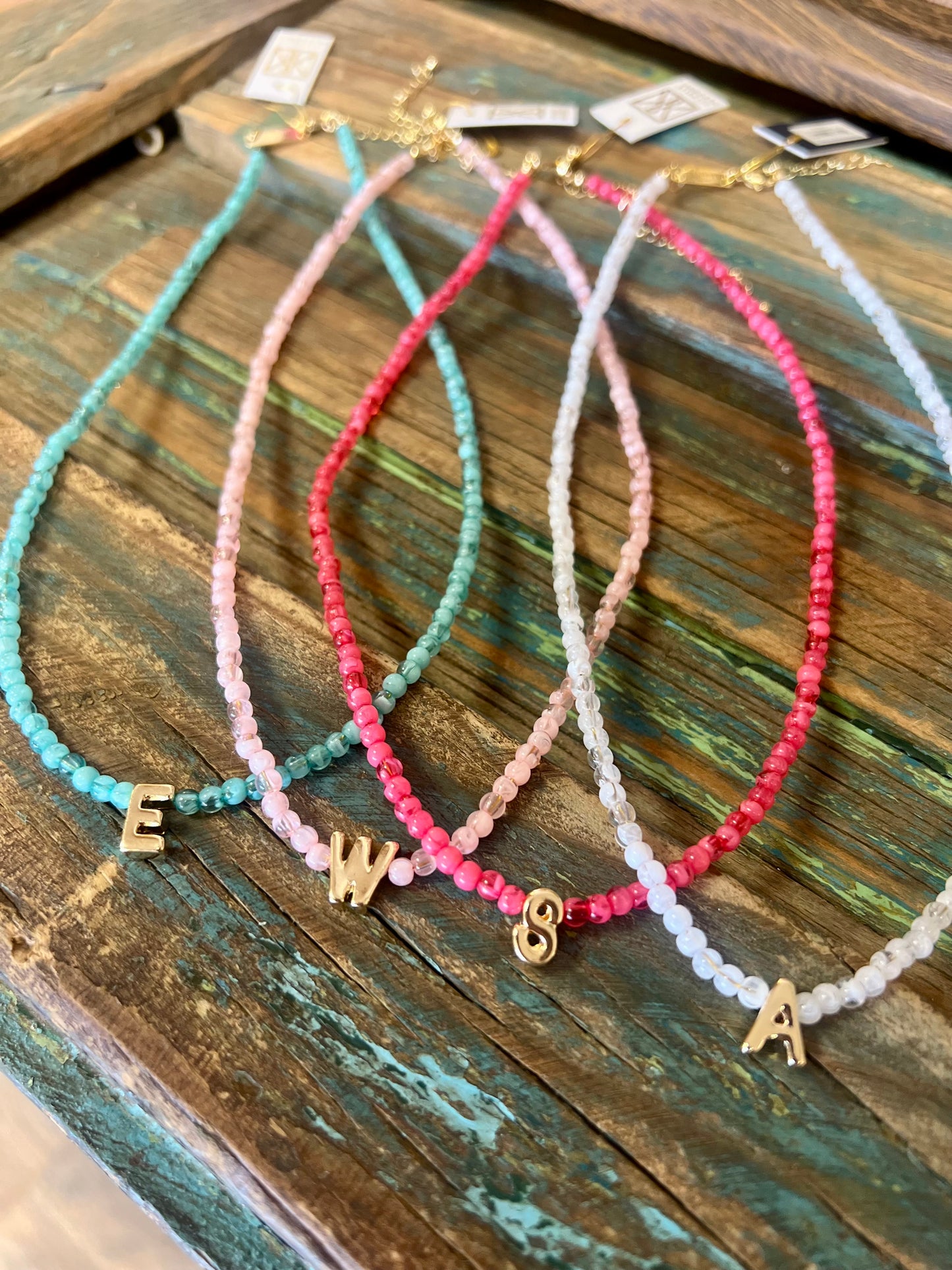 Beaded Initial Necklace
