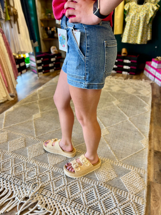 Denim Large Pocket Short
