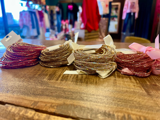 12 Strand Rhinestone Stretch Bracelet