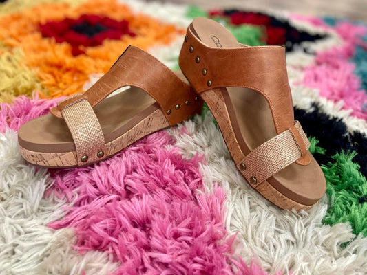 Gold & Cognac Top Secret Wedge