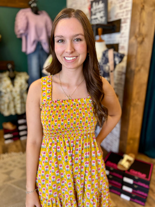 Mustard Floral Maxi