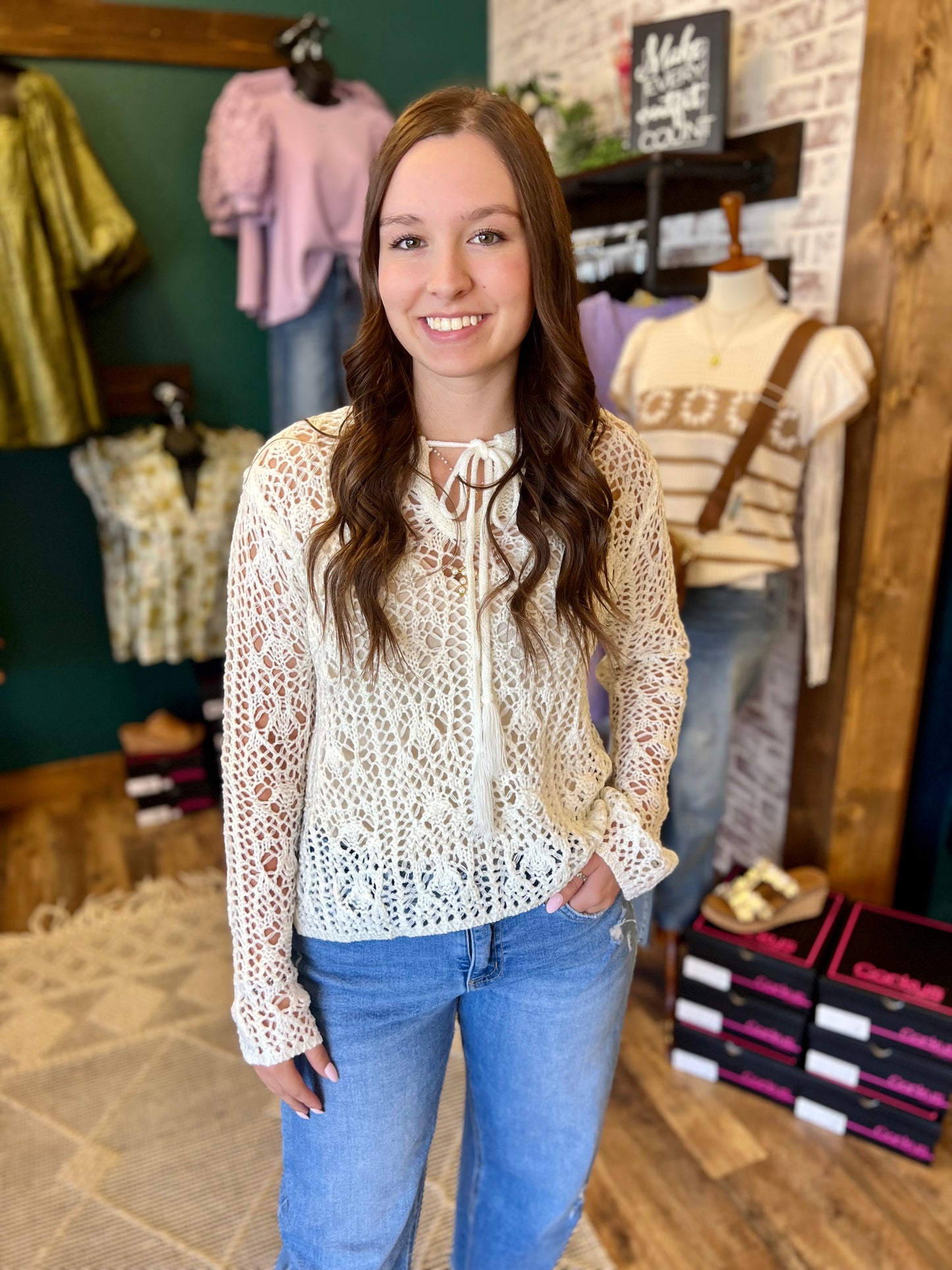 Ivory Crochet Top