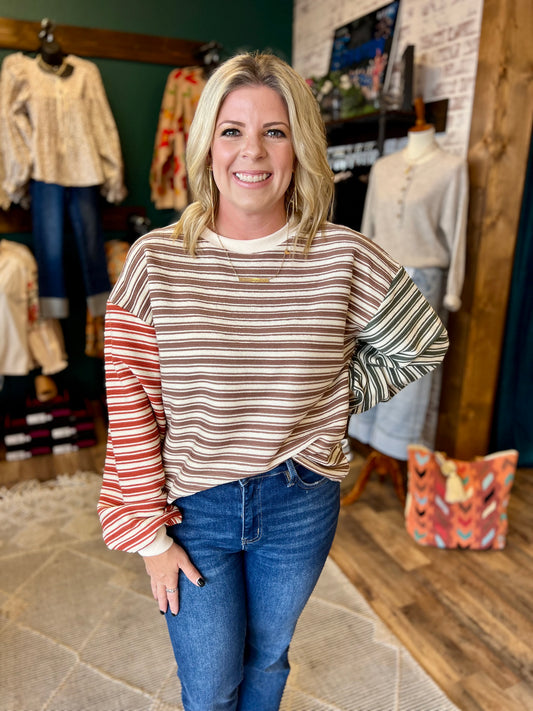 Tri Tone Color Block Pullover