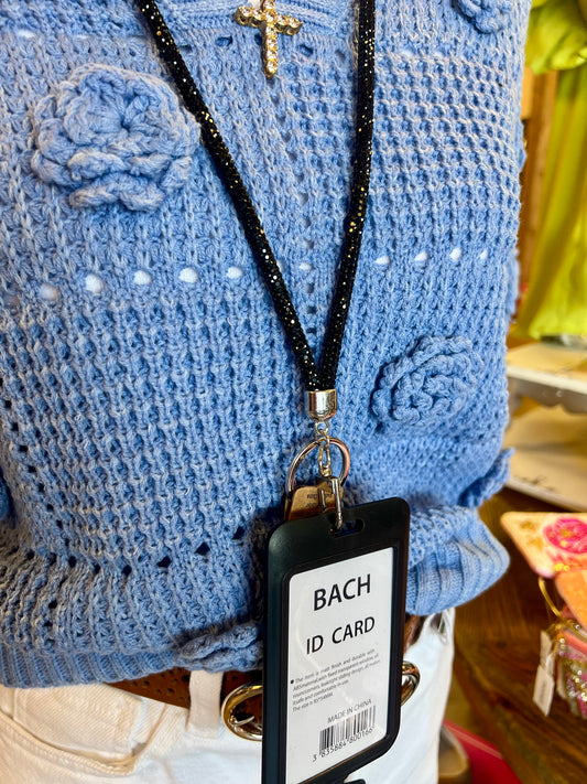 Black Sparkle Lanyard