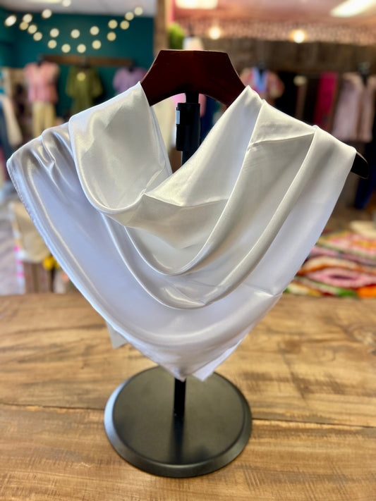 White Satin Wild Rag