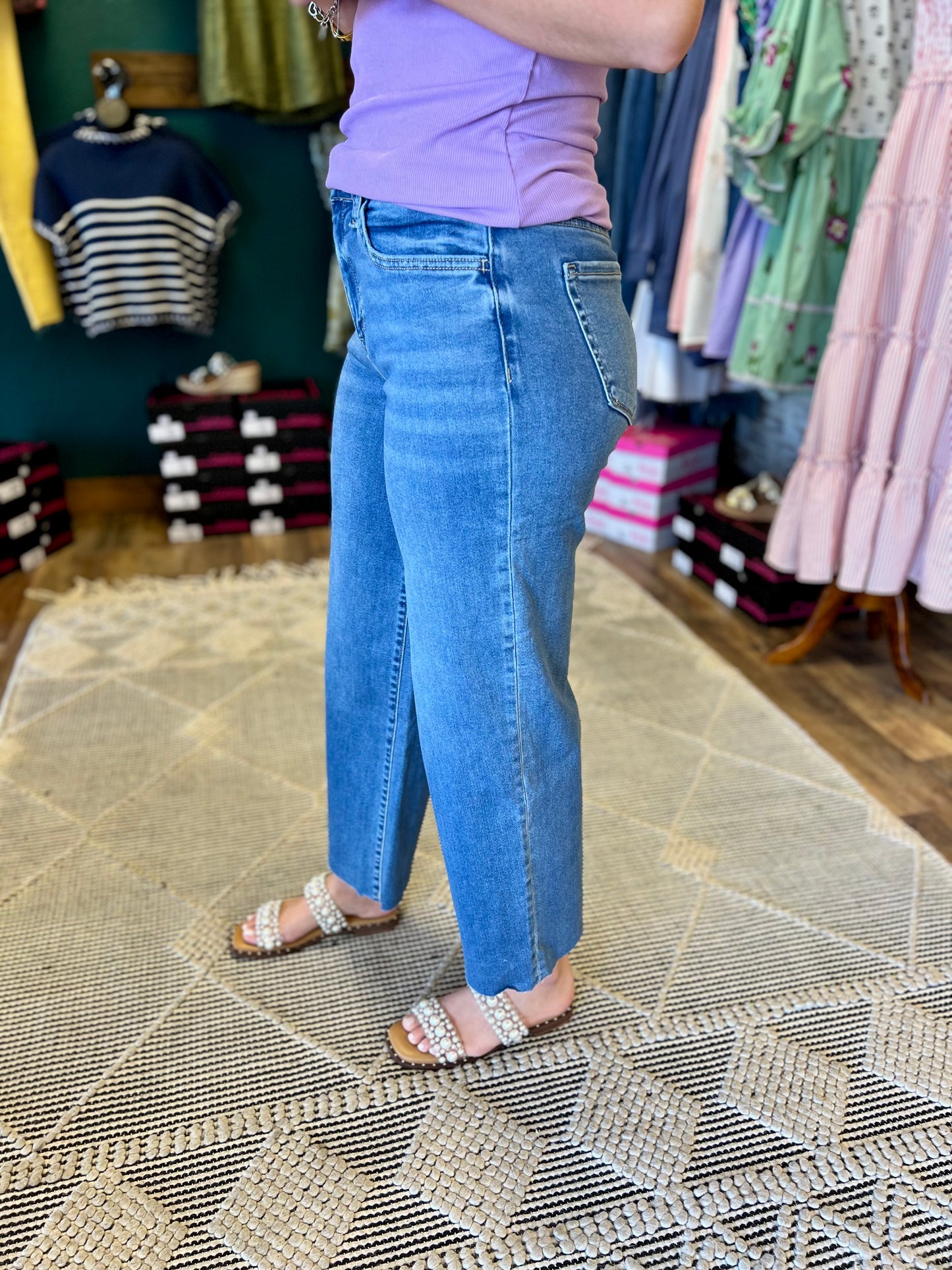 Medium Wash Slim Wide Jean