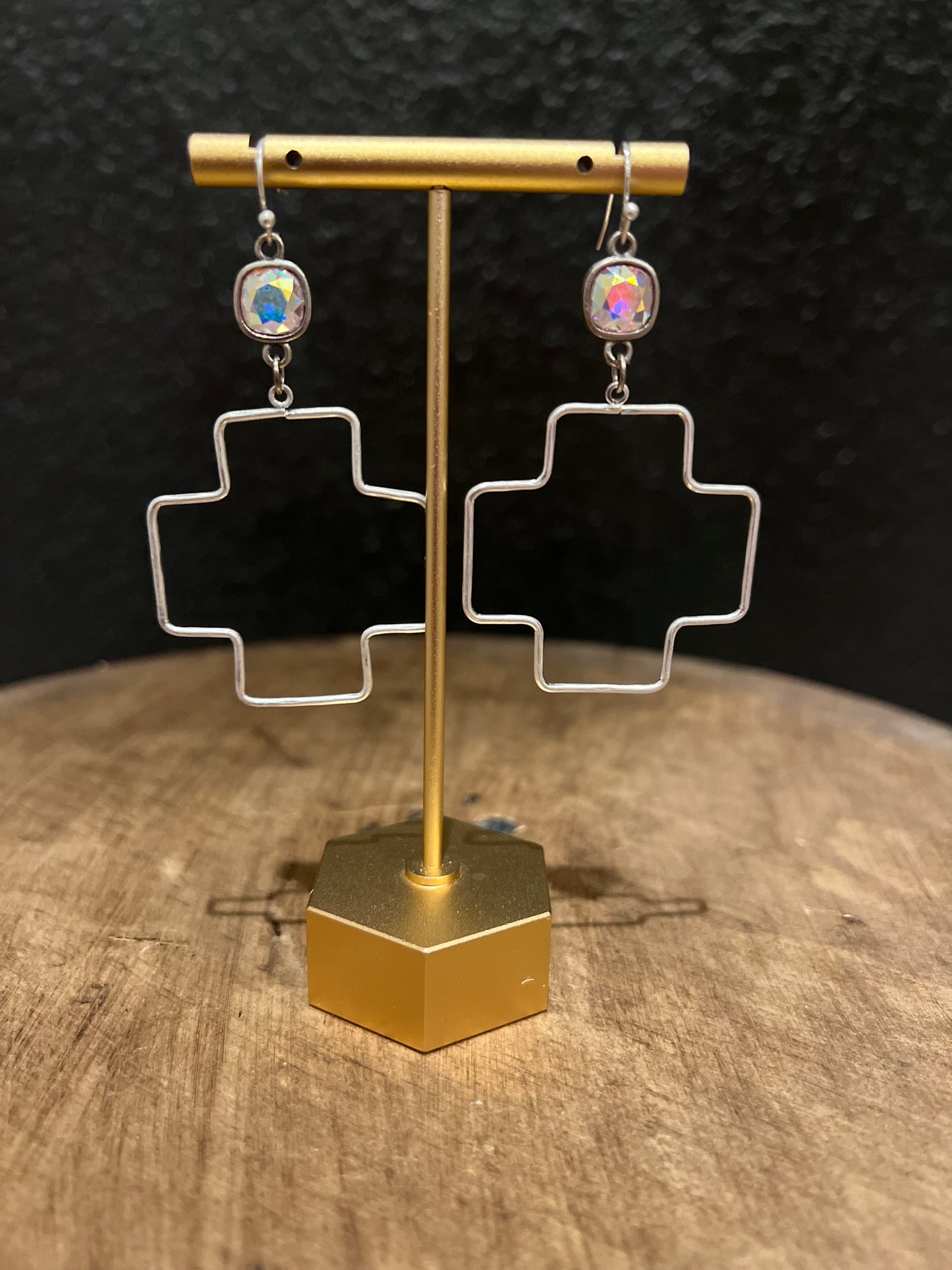 Fine Cross Drop Earring