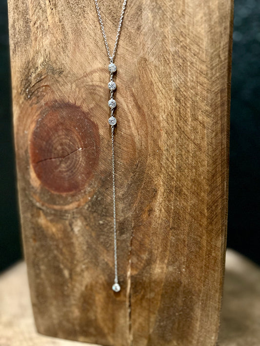 Silver Diamond Lariat