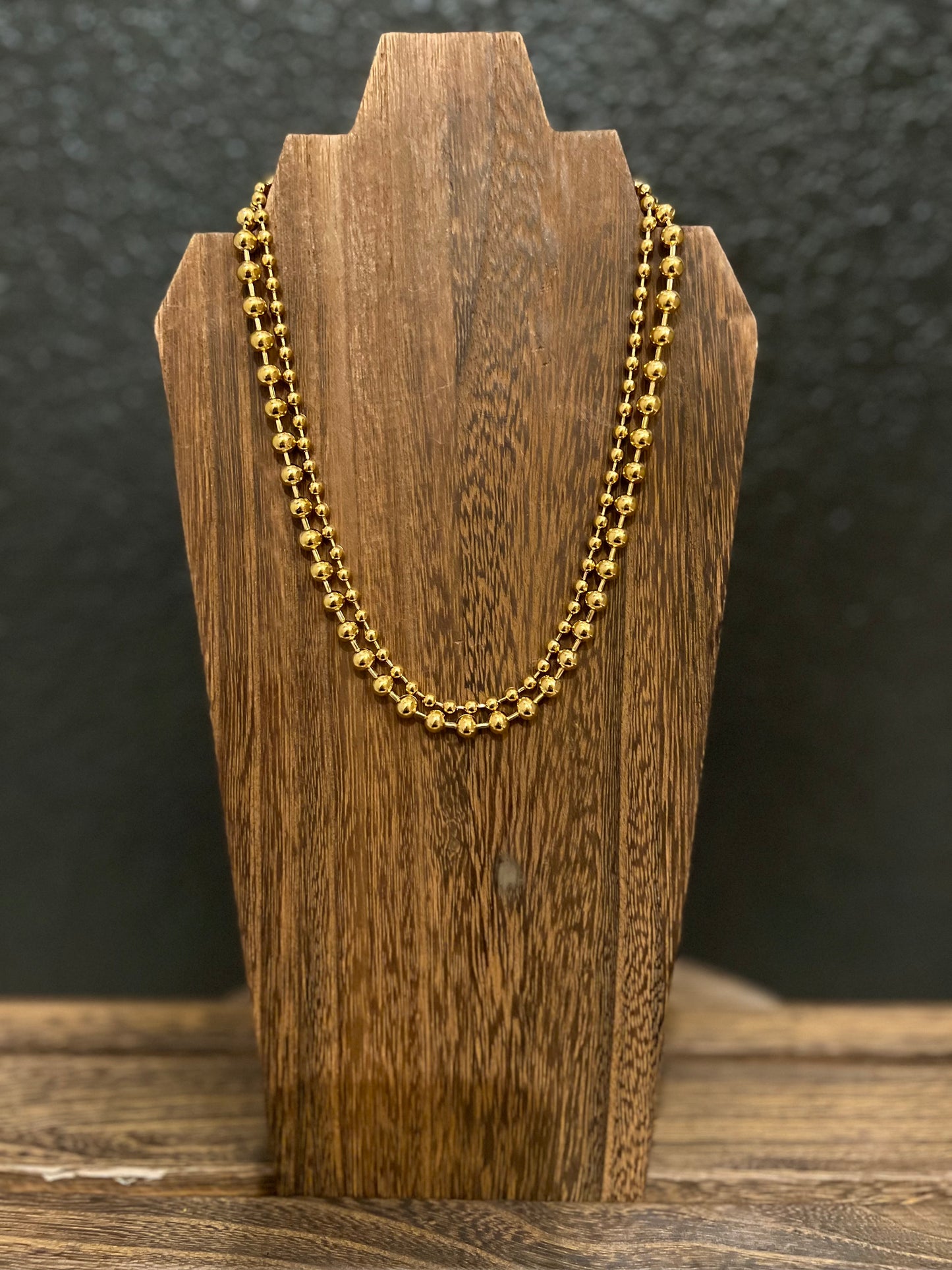 Double Strand Ball Chain Necklace