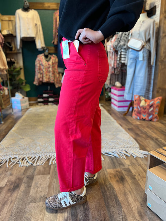 Risen Scarlet High Rise Barrel Jean