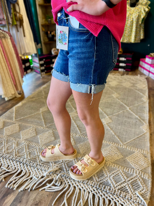 Cuffed Denim Short