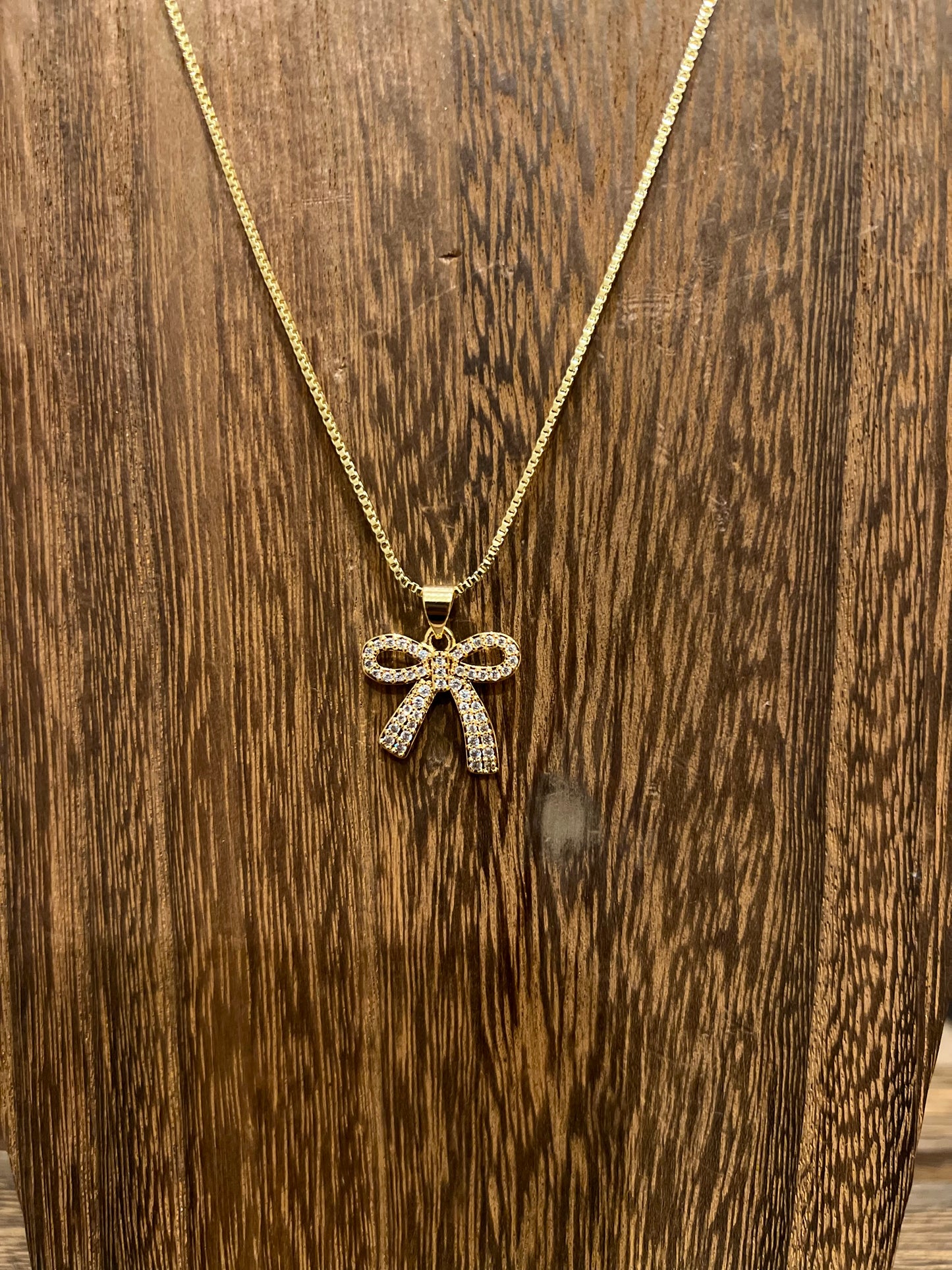 Diamond Bow Necklace