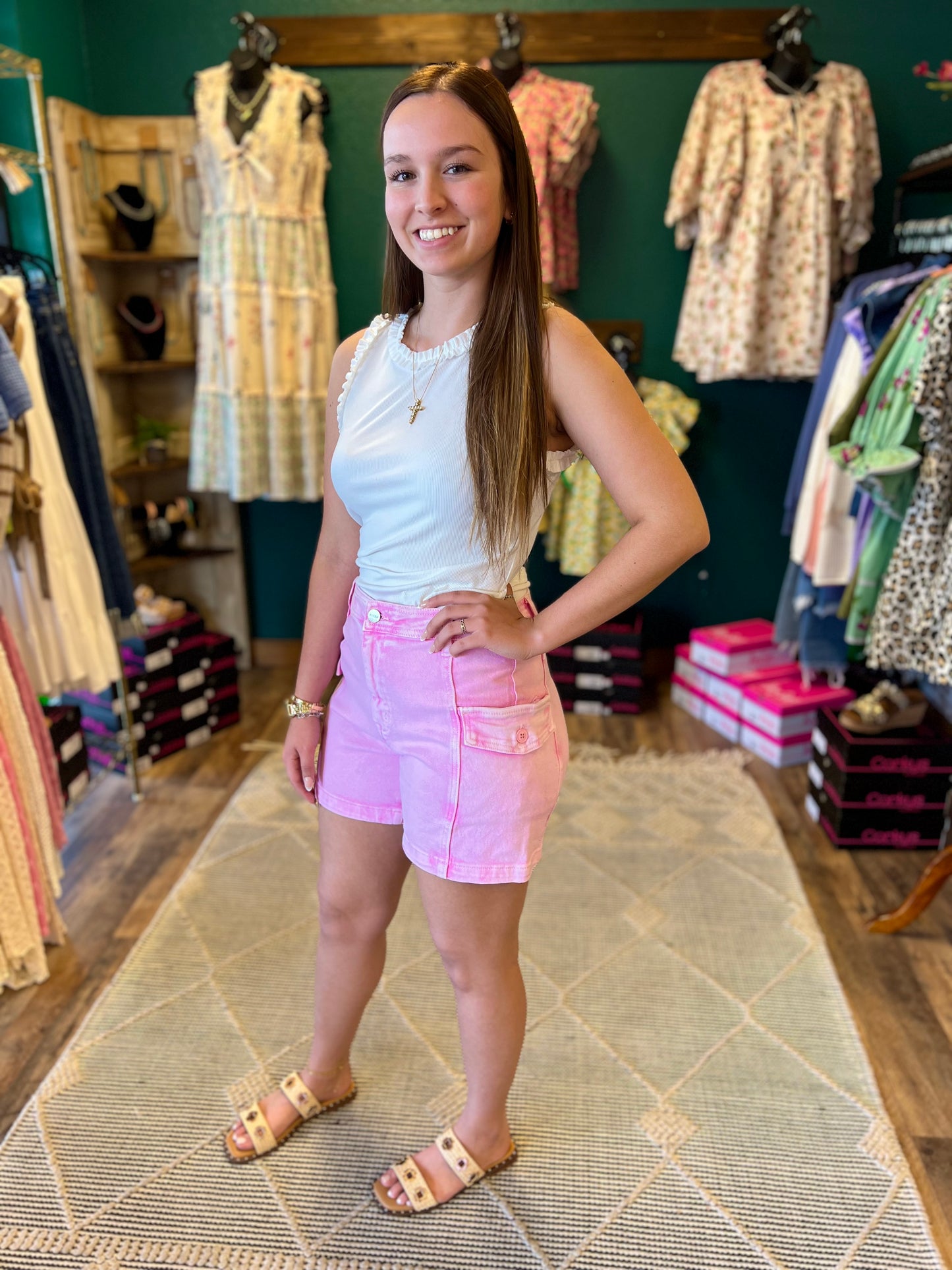 Acid Pink Cargo Shorts