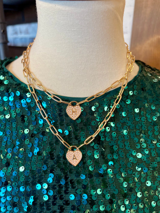 Pearl Locket Paperclip Chain Necklace