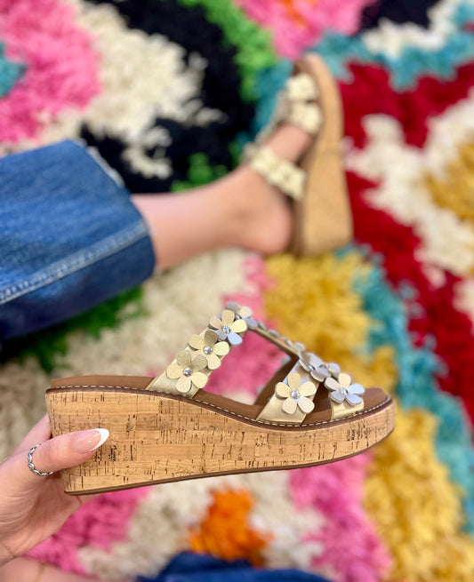 Gold Metallic Mic Drop Wedge